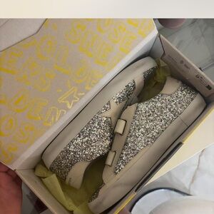 Golden Goose Glittery Silver Women's Sneakers